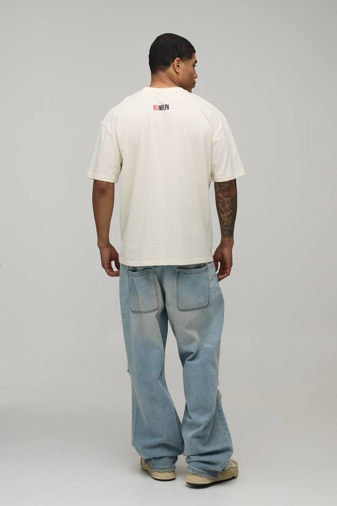 Oversized NFLPA Patrick Mahomes License Printed T-Shirt | Ecru | Size Medium
