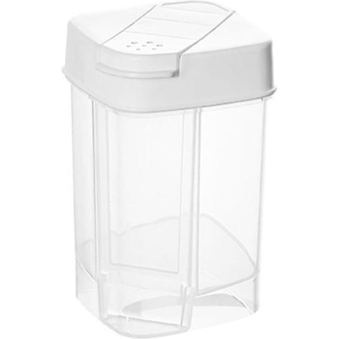 Kruiden Dispenser Pot Dubbel Open Deksel Japanse Stijl Plastic Luchtdicht Grote Deeltjes Kruidenpot white