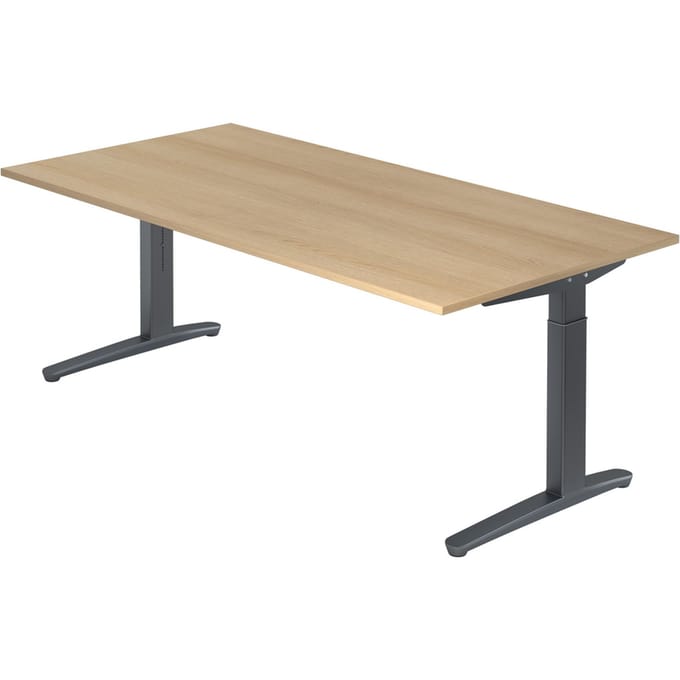 XTRA XB 2E GG | Bureau - 200 x 100 Eiken Tafelhoogte I In hoogte verstelbaar