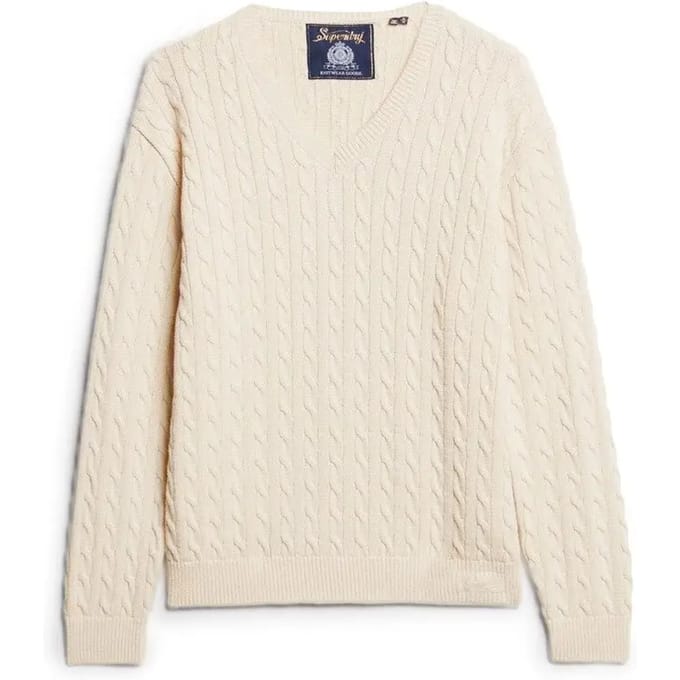 V-hals oversized gedraaid damespull Superdry