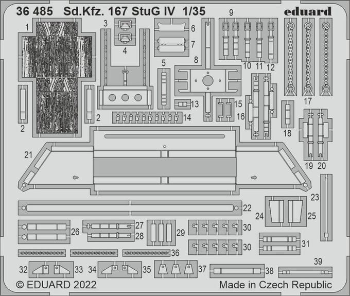 Eduard Modelbouwdecoratie - 36485 Accessoires for Sd. Kfz. 167 StuG IV - Photo-etch