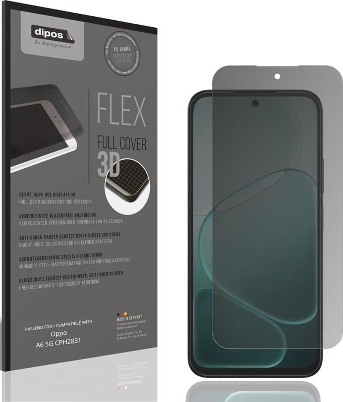 dipos FLEX – Matte Privacy Screenprotector geschikt voor Oppo A6 5G CPH2831 | Volledige Schermbescherming | Case-Friendly
