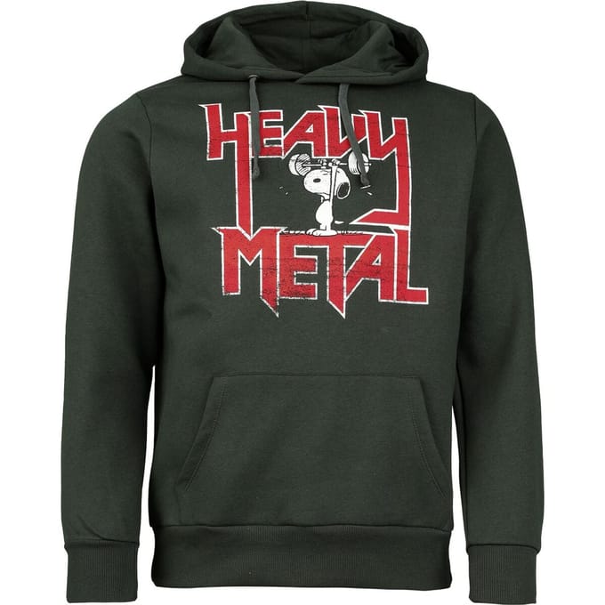 Peanuts Trui met capuchon - Heavy Metal - S tot 3XL - voor Mannen - donkergroen