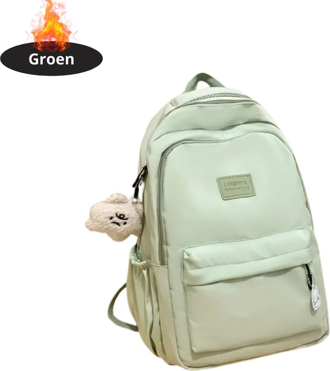 Nivard Rugzak - Dames - Heren - Meisje - Jongens - Backpack - Schooltas - Laptoptas - Groen