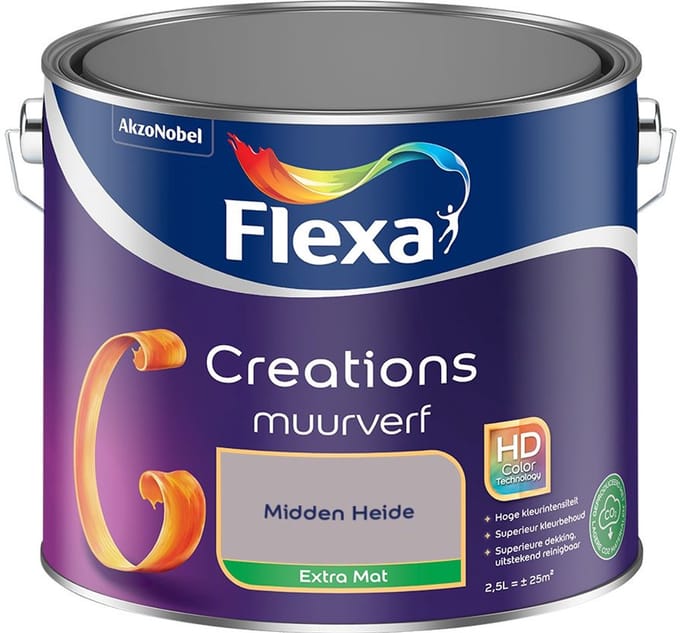 Flexa - Creations Muurverf Extra Mat - Midden Heide - Mengverf - 2,5 L
