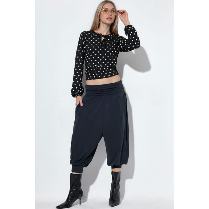 Dames Modal Polyester Capri Salwar Broek