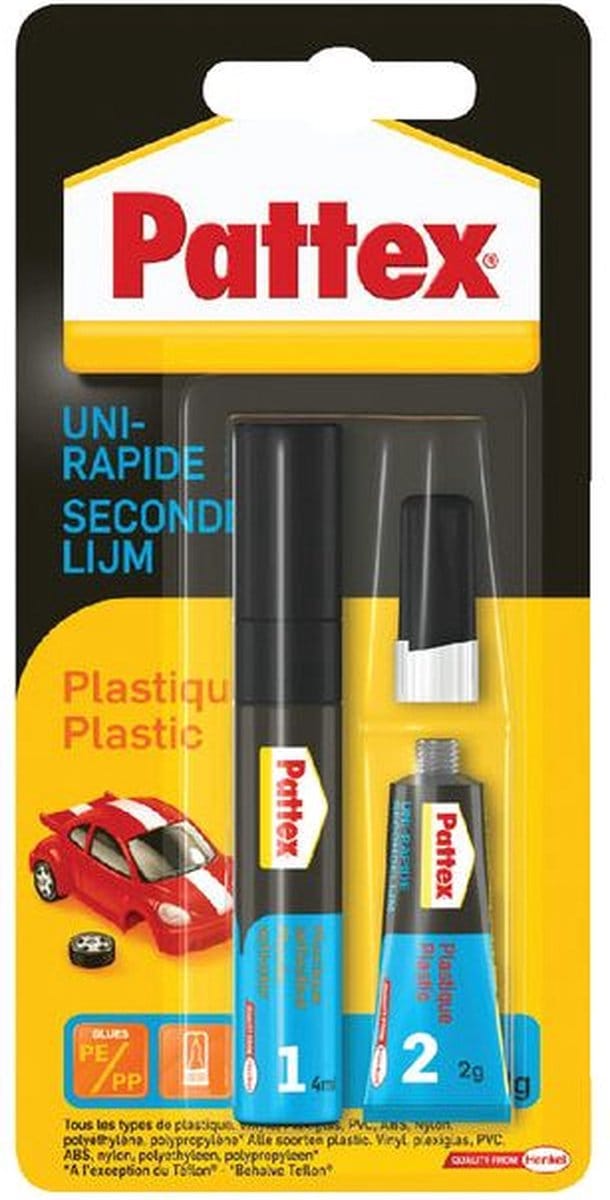 Secondenlijm pattex all plastic tube 2gr blister | 12 stuks