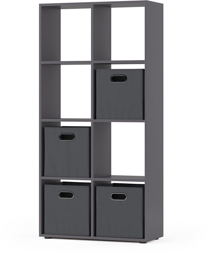Vicco Scutum Ruimteverdeler – 143 x 72 cm met 4 vouwboxen Grijs