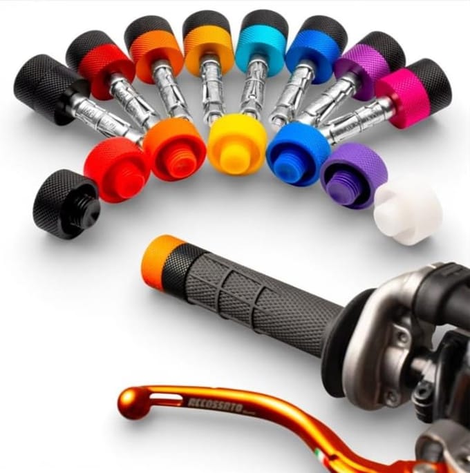 Stuurbescherming Motor - Stuurdoppen Set - Motor Rijden - Dubbele Centrering Systeem - 22 mm - Geel