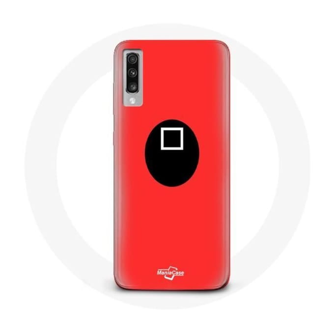 Coque - Samsung - Galaxy A70 - Souple - Rouge - Masque carré rouge