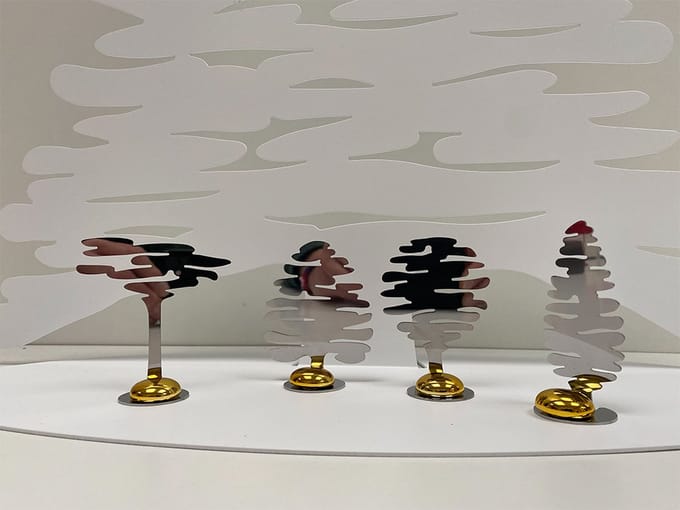 Alessi Barkplace Tree Boompjes Set RVS 4 Stuks