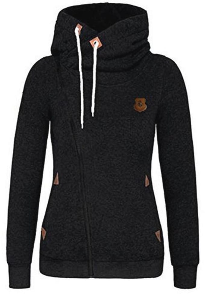 Dames zip hoody met capuchon en zakken