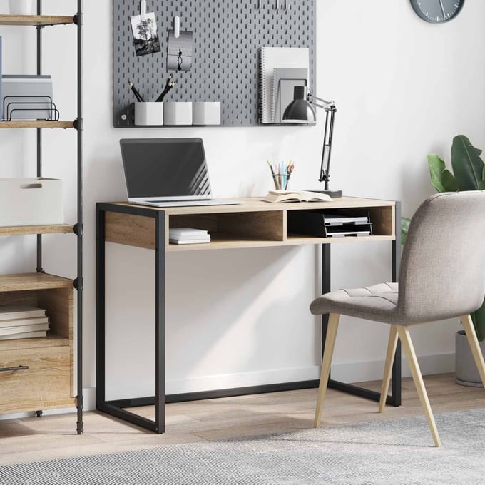vidaXL - Bureau - Sonoma - Bewerkt - hout - 100 - x - 50 - x - 75 - cm