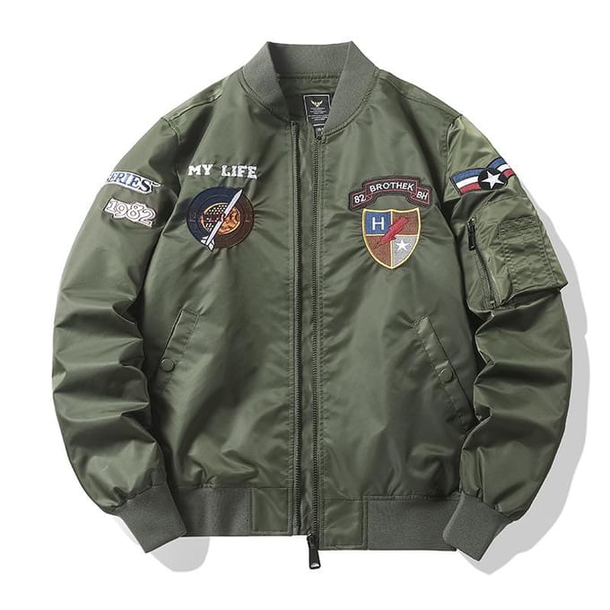 Jas Heren Los Geborduurd Baseballjack Herfst Grote Maten Jas 4XL zwart
