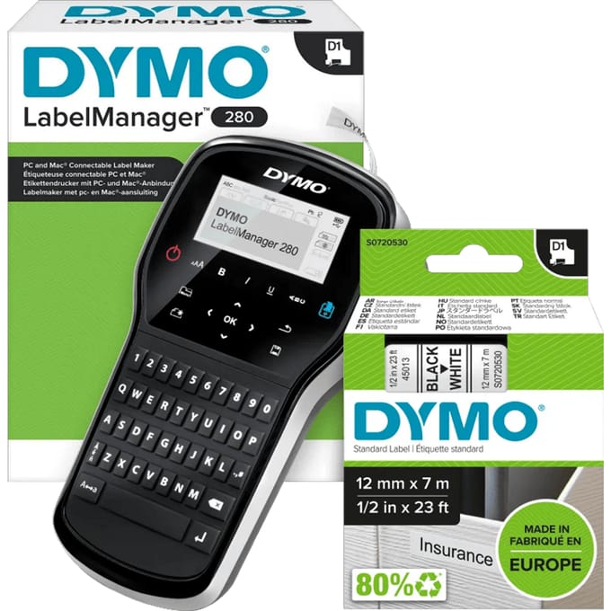 DYMO LabelManager 280 Labelmaker + 1 extra label