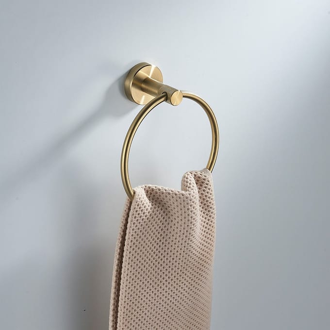 Rea Ring 6610 Modern - Handdoekhouder - Geborsteld Goud - 6,5X15,5X18Cm