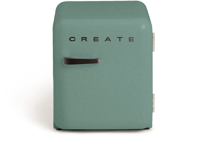 CREATE - Koelkast in retrostijl - Sage - Handvat Zwart - FRIDGE RETRO 48L