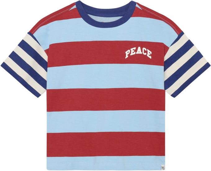 Noppies T-shirt stripe - Cerulean - Maat 92