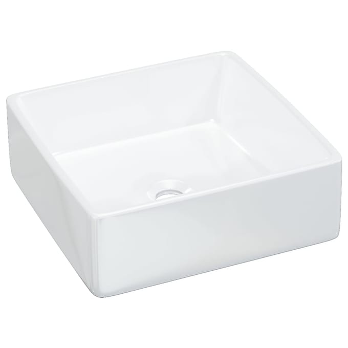 vidaXL - Wasbak - 37x37x13 - cm - vierkant - keramiek - wit