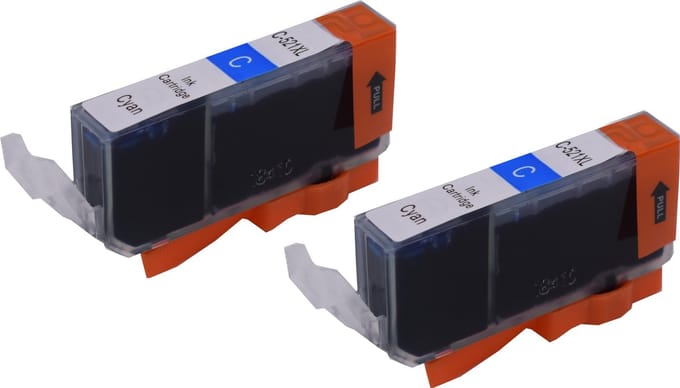 KATRIZ® huismerk inkt voor|Canon CLI-521C |11ml | ( 2stuks) - Met chip