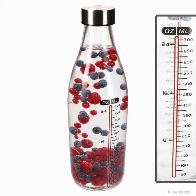 FLASCHE ORGANIC 1L met deksel & schaal van glas – 67364
