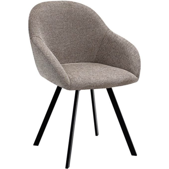 KICK® OLOF Draaibare Eetkamerstoel – 180° Auto-Return – Textuurstof – Taupe