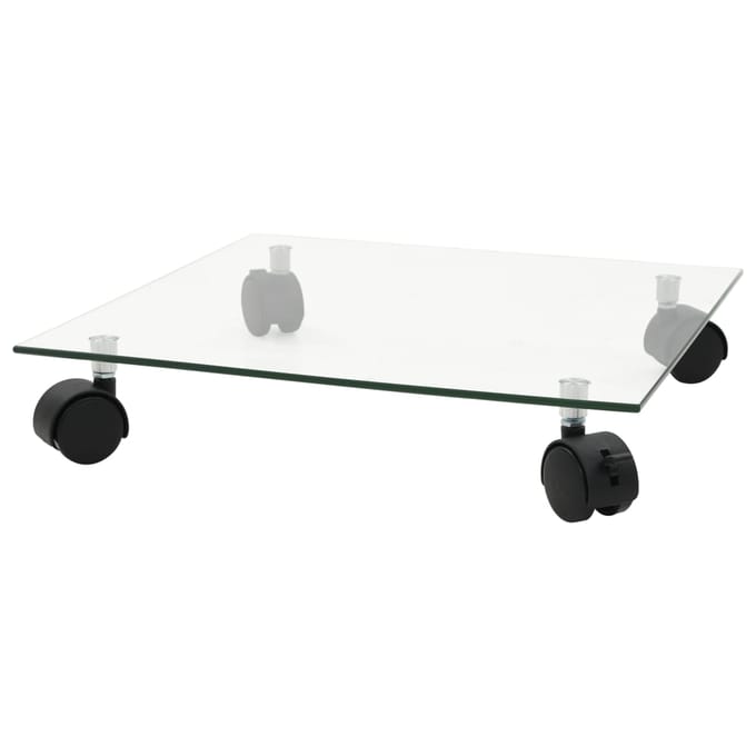 vidaXL - Plantenrollers - vierkant - 35x35 - cm - gehard - glas - 2 - st