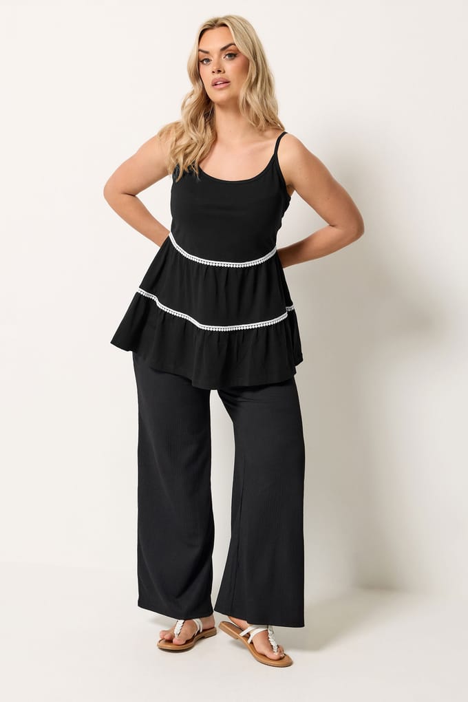 Yours Zwarte Gelaagde Swingtop Size 54-56
