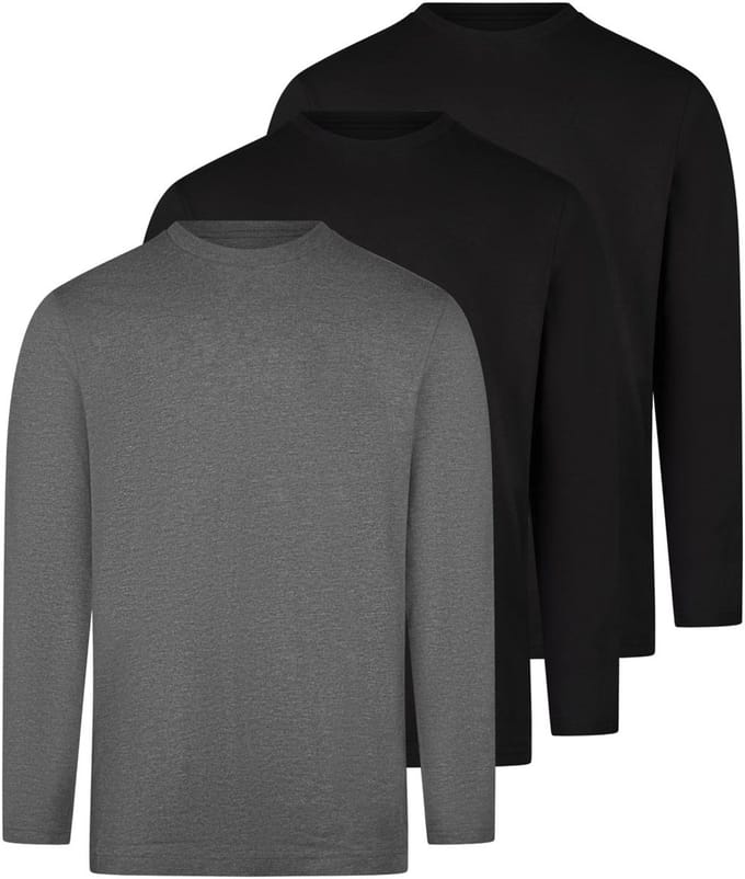 RAGMAN Heren longsleeve 3 pack Basic