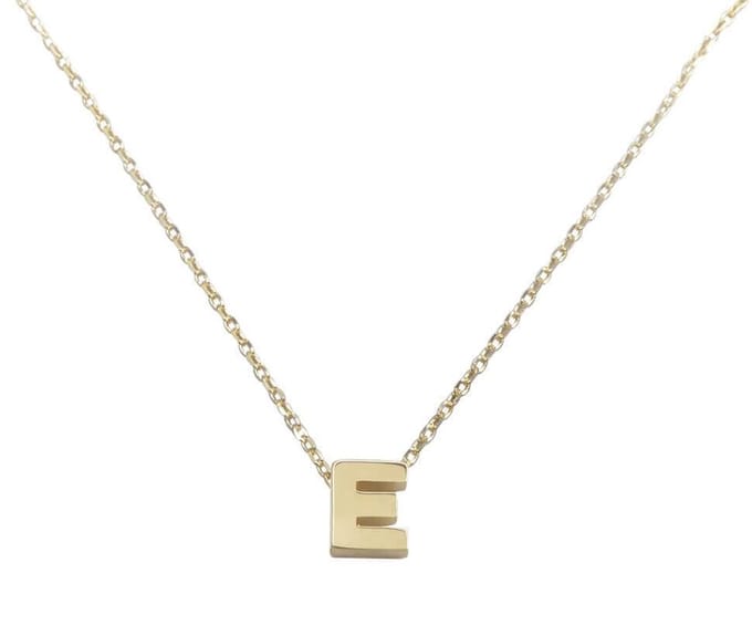 Gouden ketting met E hanger