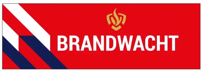 Brandwacht autosticker binnenzijde raam | 21 x 7 cm