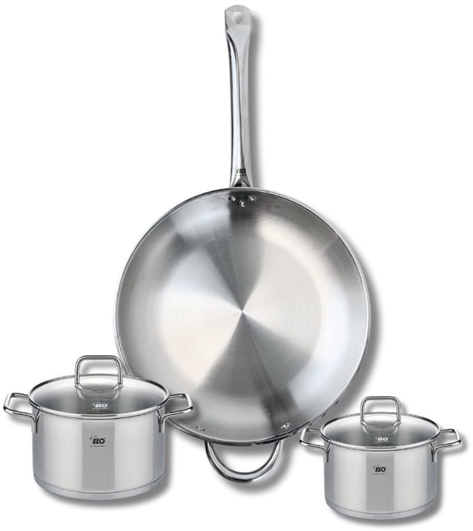 Set van 1 Koekenpan 32 cm en 2 kookpotten 14 en 16 cm Elo Profi Citrin