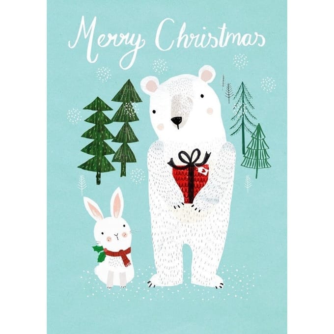 Petit Monkey ansichtkaart x-mas polar bear