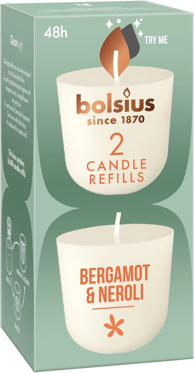 Bolsius Geurkaars Navulling Bergamot & Neroli -