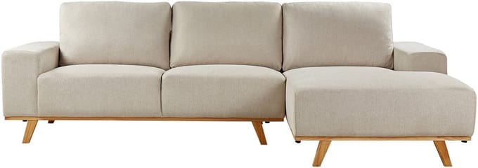 NORA - Hoekbank - Beige - Linkszijdig - Polyester