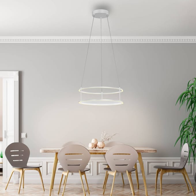 Paul Neuhaus LED hanglamp Conni, wit, Ø 50 cm