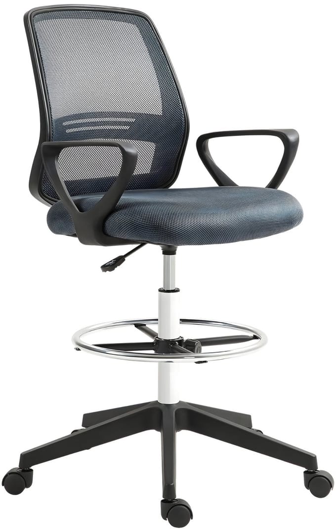 Ergonomische Bureaustoel – Office Chair van Mesh & ABS – Verstelbaar 100–120 cm – Grijs