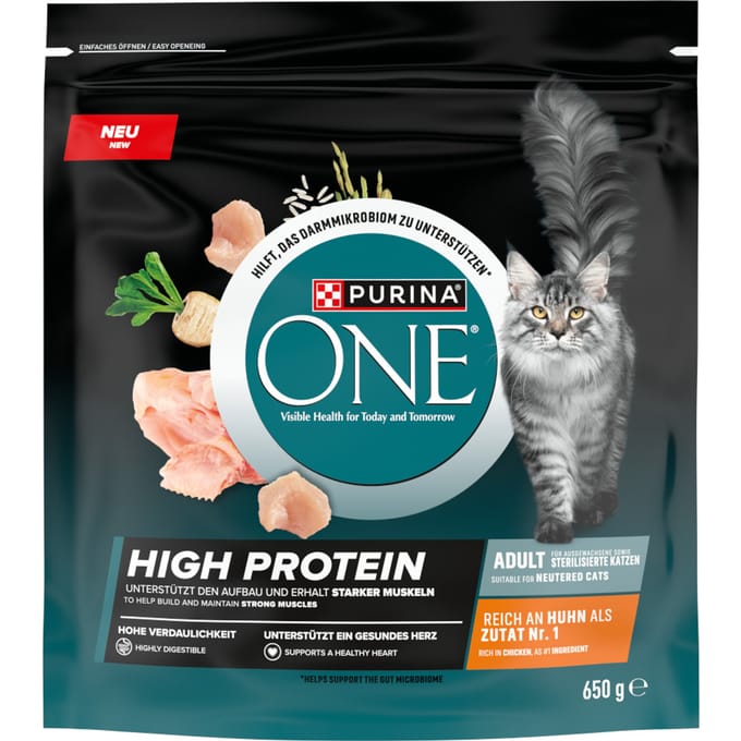 650g PURINA ONE High Protein Kip Droogkattenvoer