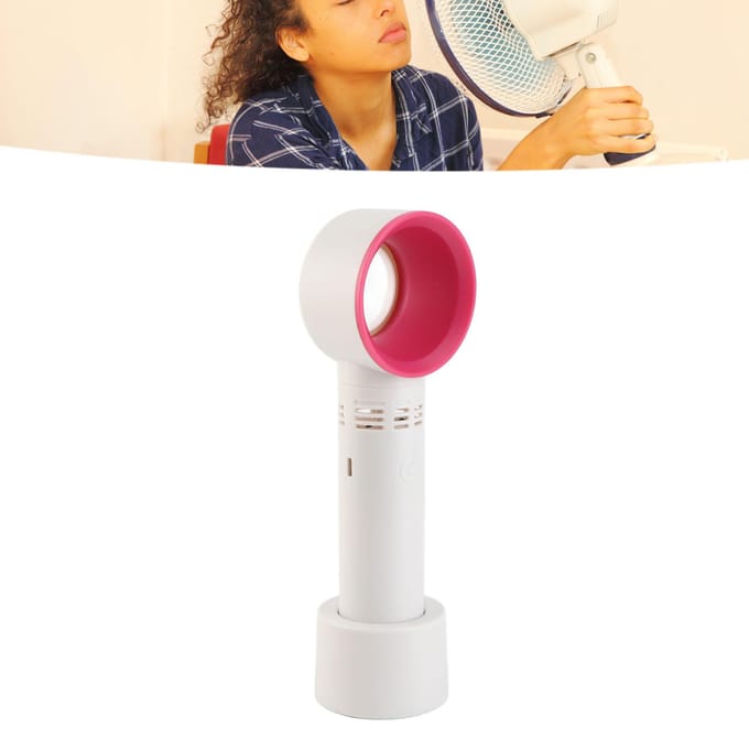 Handventilator zonder bladen, USB oplaadbaar, 2000mAh, veilige koeling, wimperdroger, ventilator voor in de salon, wit groen