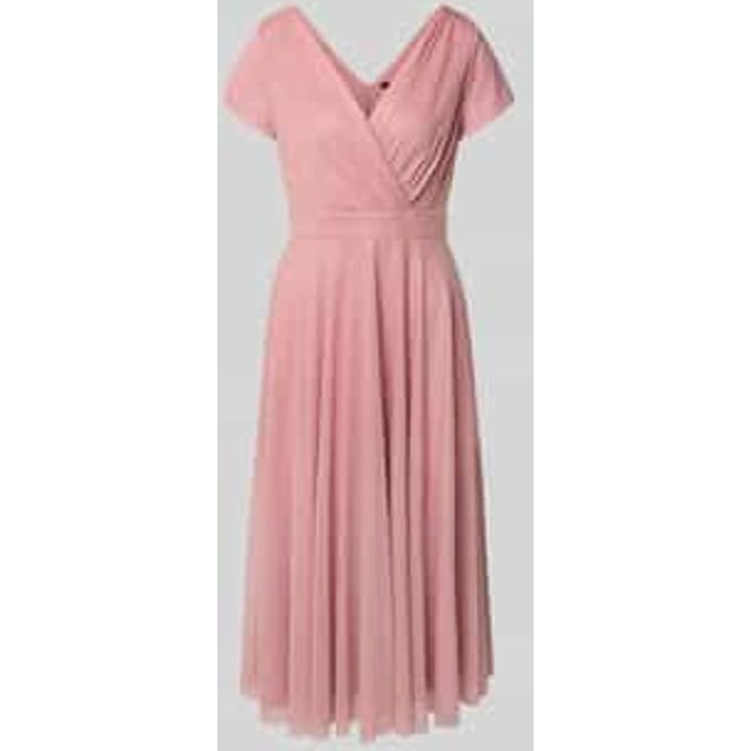Glanzende Cocktailjurk met V-hals