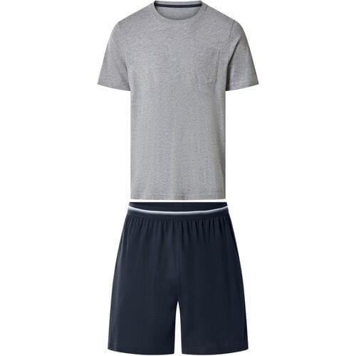 ESMARA MEN Korte heren pyjama (Grijs/donkerblauw, S)