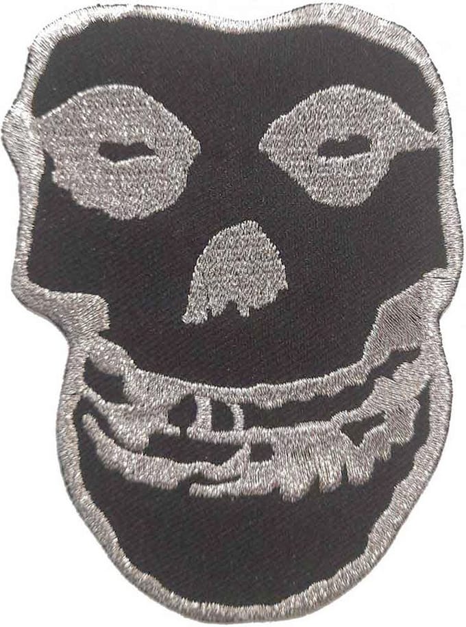 Misfits - Inverted Silver Skull Patch - Zwart