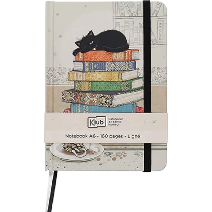 Notitieblok a6 gelijmde rug genaaid Kiub Bug Art Chaton Livres