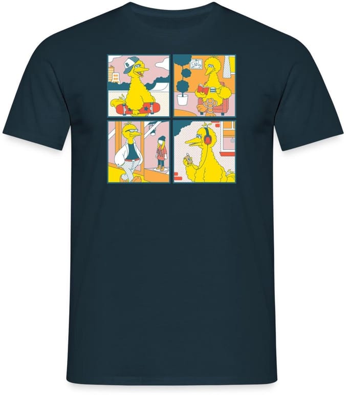 Sesamstraat Bibo Striptegels T-Shirt Heren