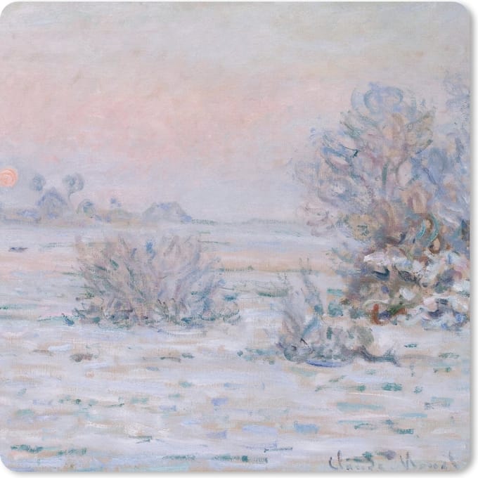 Muismat 20x20 cm - Mousepad Winterzon Lavacourt - Claude Monet - Muismatten