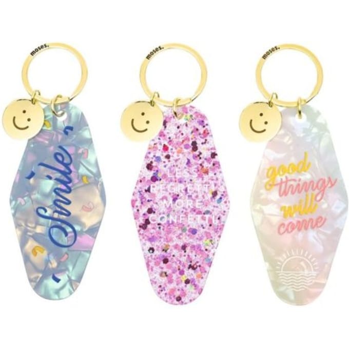 Smile sleutelhanger confetti, assorti