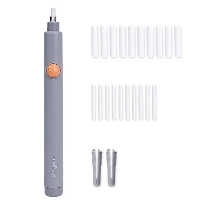 Tenwin – gommes à crayon électriques rechargeables, avec 20 recharges de gomme, commande à un bouton gris