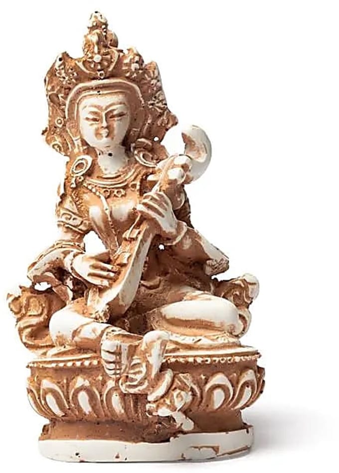 Saraswati beeld ivoorkleurig – ±10 cm