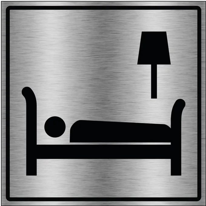 Hotel bord - gecoat brushed aluminium | 20 x 20 cm