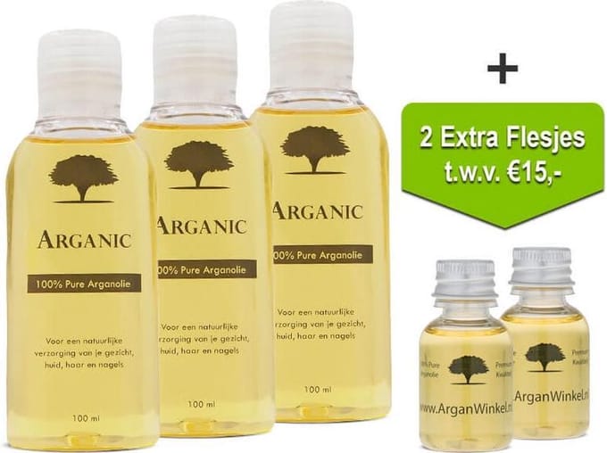 Voordeelbundel 3 Plastic Flessen Pure Arganolie 100ml